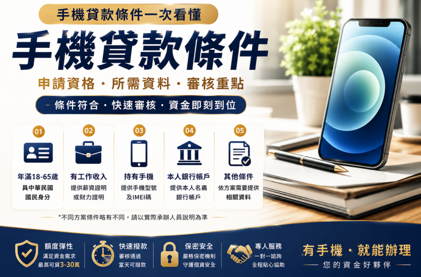 手機貸款條件有哪些？2026申請資格、所需資料與審核重點完整整理｜大眾理財