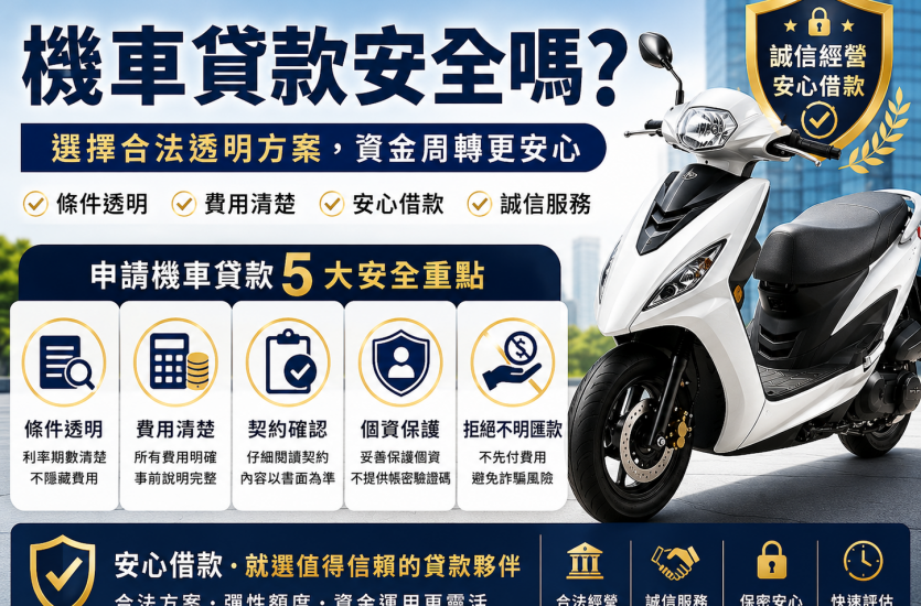 機車貸款安全嗎？2026必看5大注意事項、貸款陷阱解析｜大眾理財