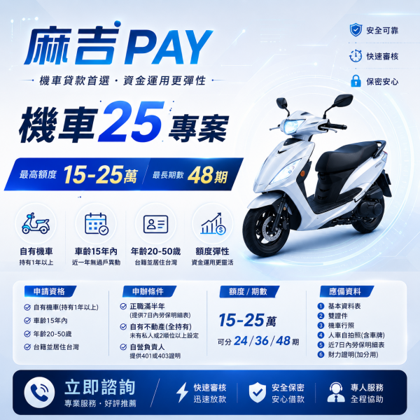 21世紀-麻吉pay機車25專案
